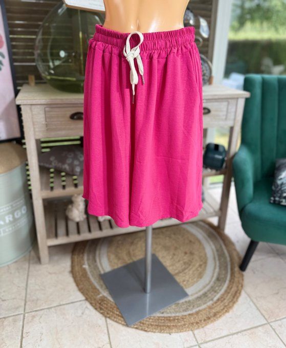 Short long / bermuda court fuschia confort & douceur ++++ du 38 au 52 