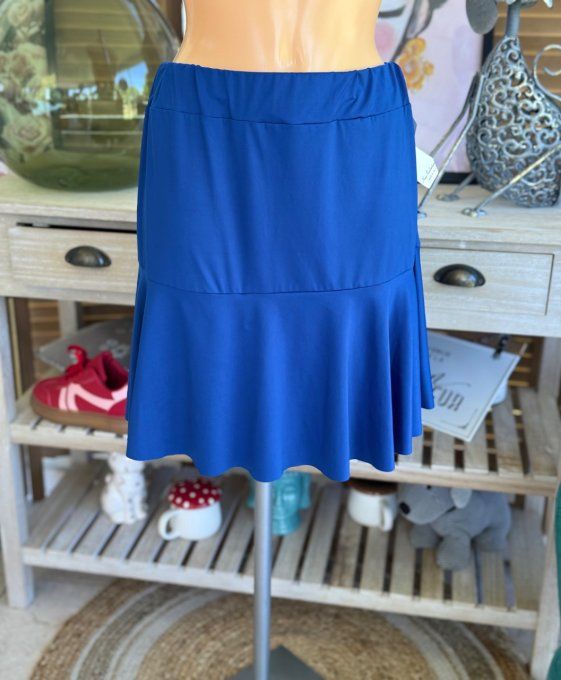 Jupe -short ample bleu royal stretch ++++ du 38 au 54   