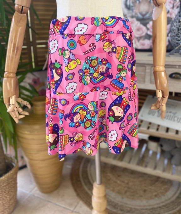 Jupe -short ample rose esprit Contes de Fée Naïf du 38 au 54