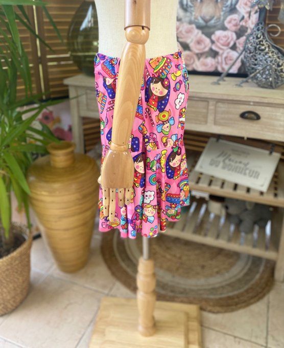 Jupe -short ample rose esprit Contes de Fée Naïf du 38 au 54
