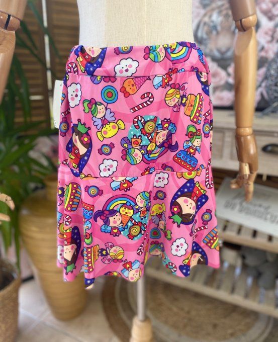 Jupe -short ample rose esprit Contes de Fée Naïf du 38 au 54