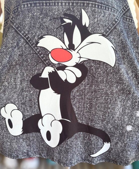 Top débardeur trapèze effet jeans noir délavé J'ai vu un Grominet du 40 au 52 