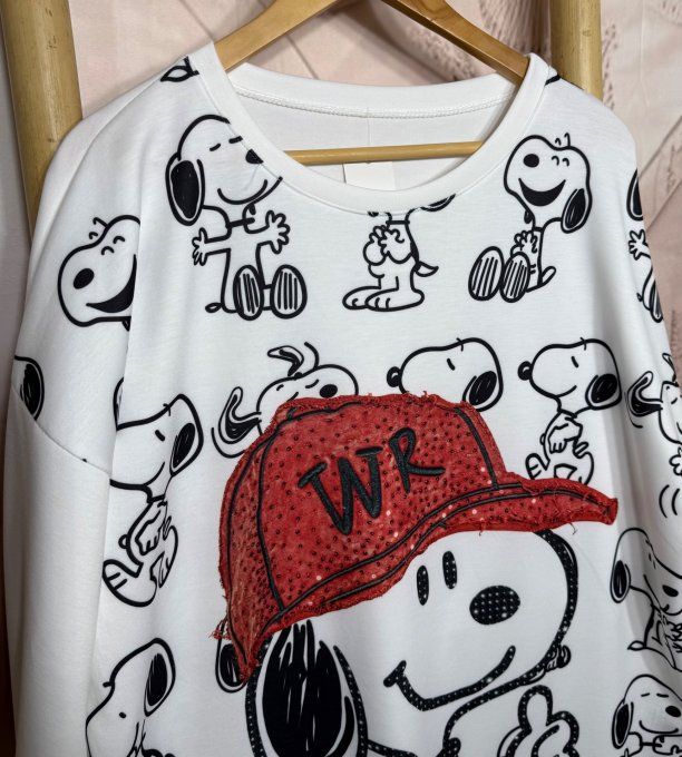 Robe ample blanche Snoopy American Base-Ball Player confort ++++ du 38 au 48 
