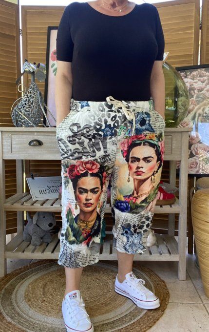 pantacourt (dit magique) multicolore Viva Frida Kahlo confort ++++ du 40 au 50/52