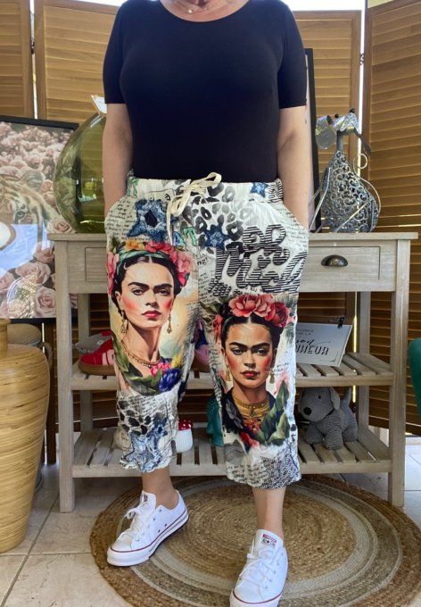 pantacourt (dit magique) multicolore Viva Frida Kahlo confort ++++ du 40 au 50/52