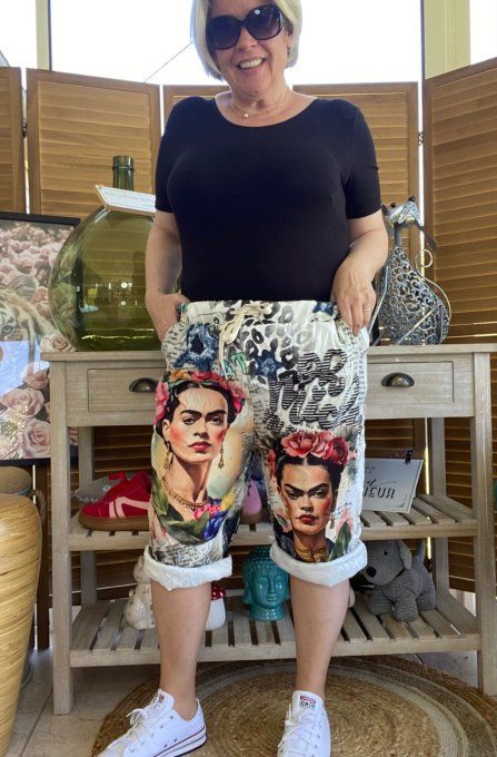 pantacourt (dit magique) multicolore Viva Frida Kahlo confort ++++ du 40 au 50/52