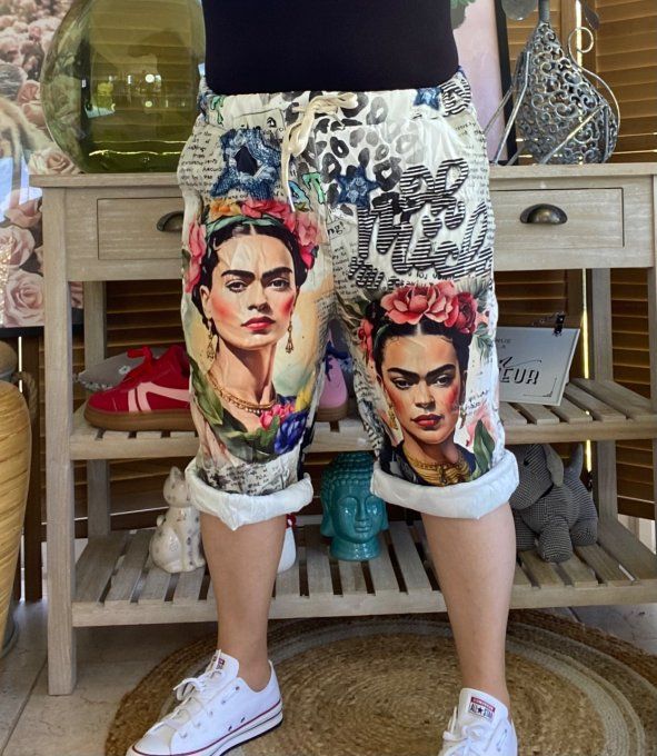 pantacourt (dit magique) multicolore Viva Frida Kahlo confort ++++ du 40 au 50/52