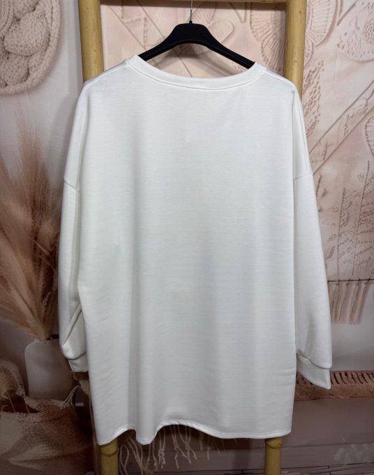 Sweat ample blanc La Fée Clochette in Love du 40 au 50/52