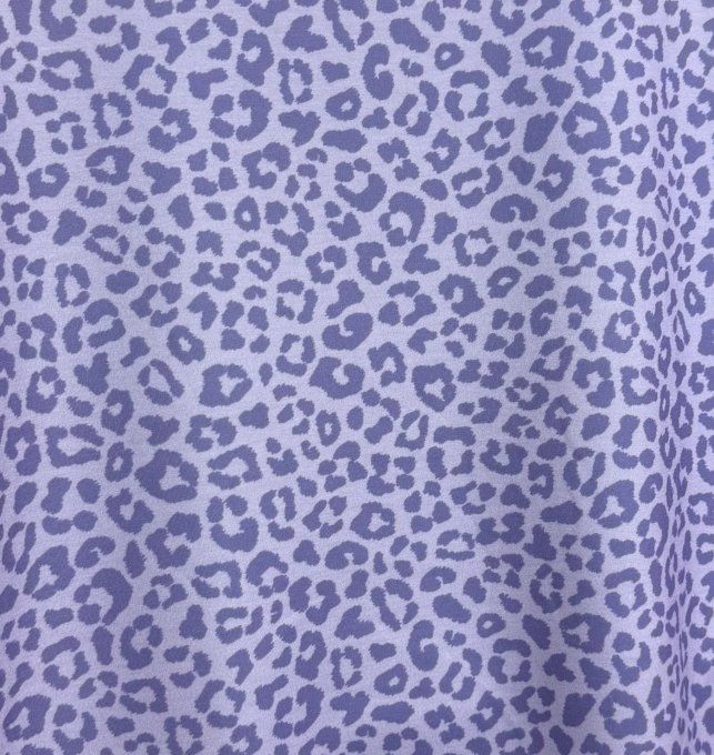 Sweat ample manches courtes Léopard Lilas & Violet du 40 au 52/54  