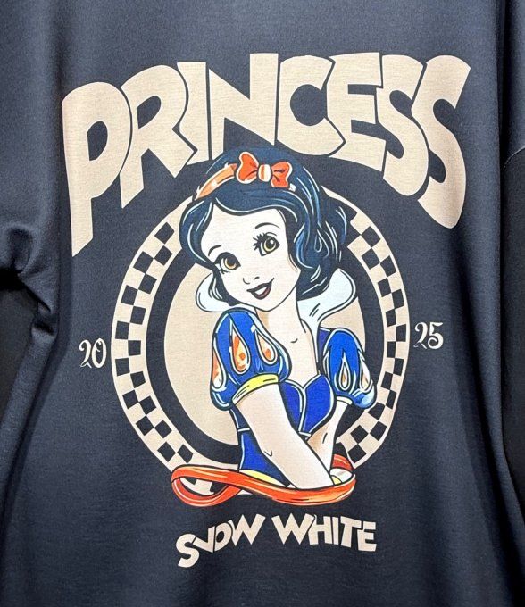 Sweat ample noir Blanche-Neige Disney Lovely Princess du 40 au 50/52 