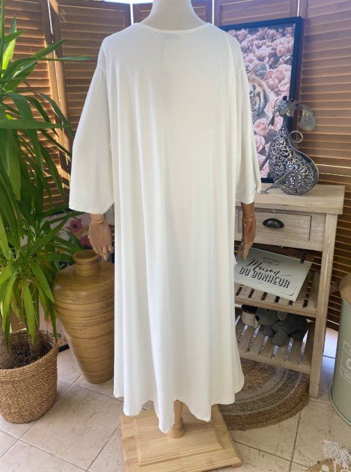 Robe trapèze longue ample blanche Tinker.belle La Fée Clochette du 42 au 54/56 et +  