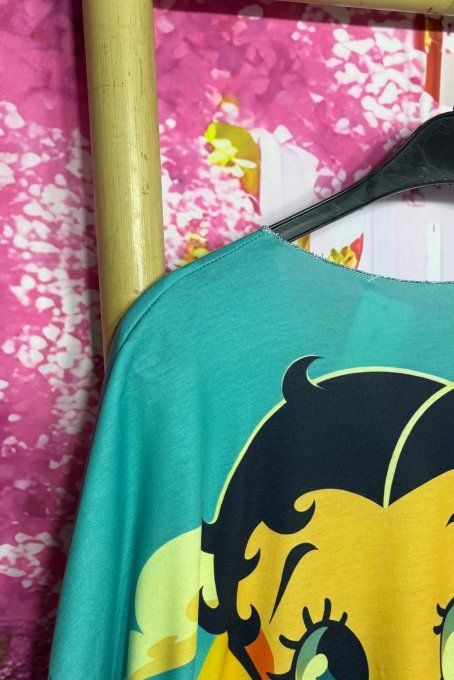 Top fin ample turquoise Betty Boop on the Beach du 42 au 54/56   