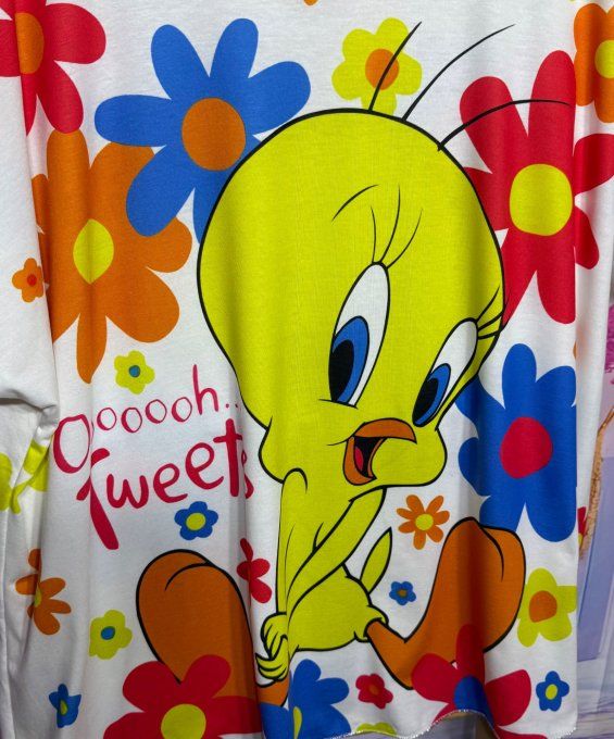 Top fin ample blanc Titi Hippie Flowers Power du 42 au 54/56 