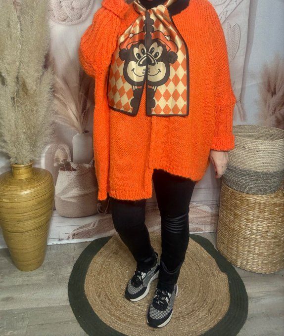 Foulard satiné long 2 faces Jacquard losanges My Teddy Bear chic ++++ - 