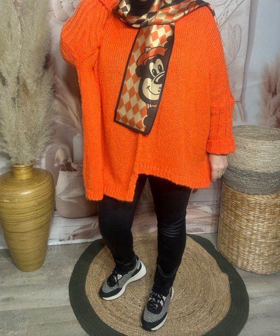 Foulard satiné long 2 faces Jacquard losanges My Teddy Bear chic ++++ - 