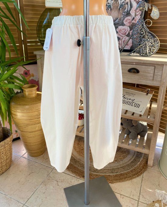 Pantalon dit Japonais Tenko Punto Milano Wide Leg blanc du 38 au 48