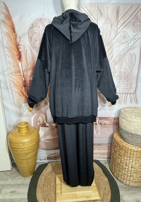 Survêtement ou Ensemble détente velours noir Les Dalmatiens sous la neige du 38 au 52/54 