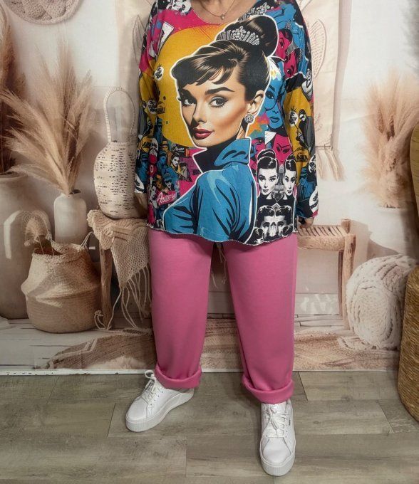 Top manches longues Audrey Hepburn in New York Pop Art du 40 au 50/52 