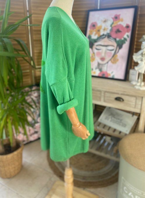 Gilet long sans laine ample vert Gucci étoile pailletée douceur ++++ du 38 au 50/52 
