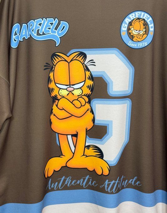 Sweat ample chocolat Garfield Athletics American Team du 40 au 52/54 