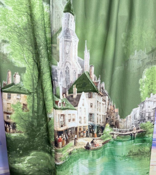 Pantalon palazzo fluide satiné Kaki Le Village cuisses larges taille élastiquée du 40 au 48/50