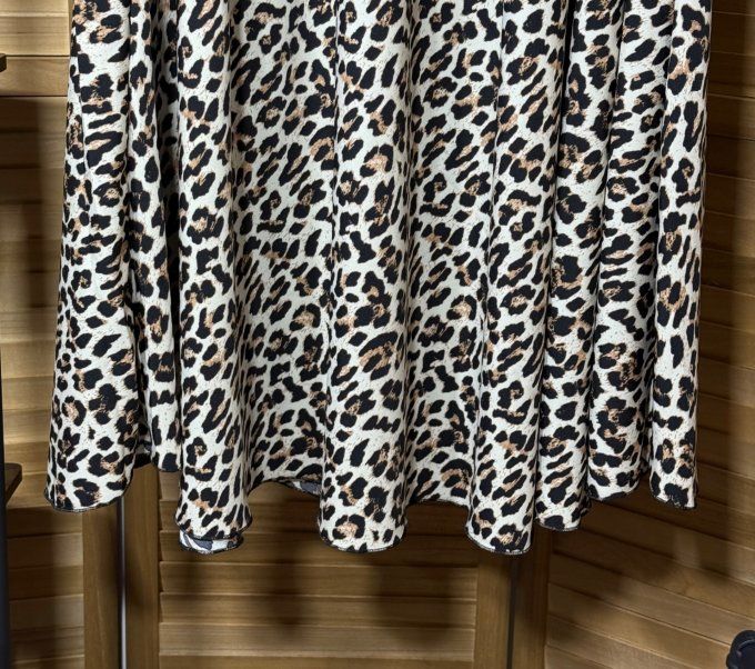 Jupe ample longue Léopard caramel beige noir du 40 au 52