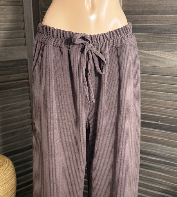 pantalon large type Palazzo velours Chocolat douceur ++++ du 42 au 52