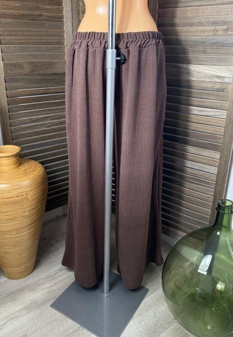 pantalon large type Palazzo velours Chocolat douceur ++++ du 42 au 52