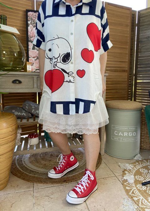 Chemise ample aspect Lin Snoopy du 40 au 50