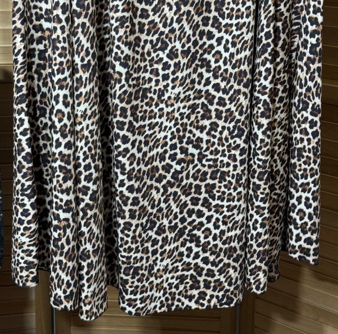 Jupe ample longue Léopard chocolat noir beige du 40 au 52