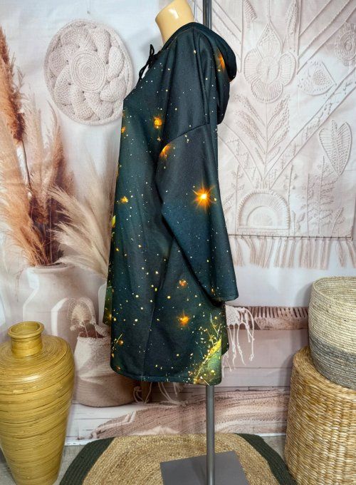 Robe-sweat trapèze à capuche multicolore Le Petit Prince du 40 au 50/52 