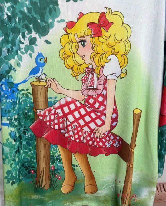 Top manches longues vert d'eau ciel Au Pays de Candy du 40 au 50/52