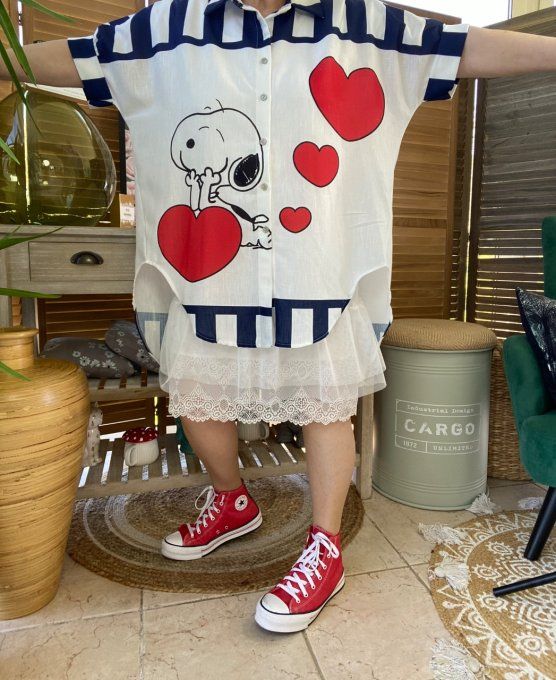 Chemise ample aspect Lin Snoopy du 40 au 50