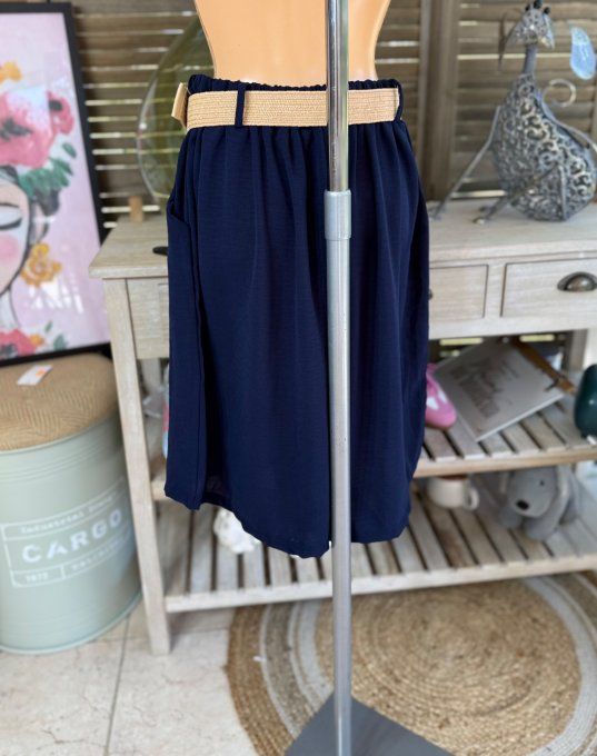 Short long / bermuda marine + ceinture confort ++++ du 42 au 52/54 