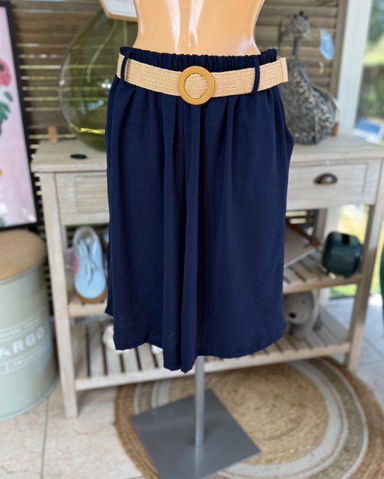 Short long / bermuda marine + ceinture confort ++++ du 42 au 52/54 