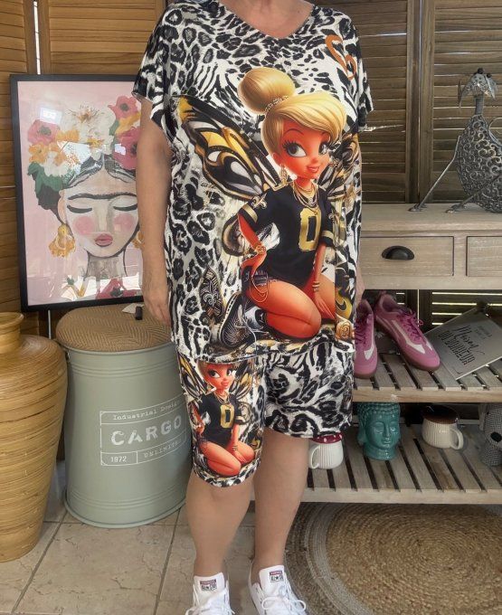 Ensemble short + top La Fée Clochette Modern Fashion Girl du 38 au 50/52 