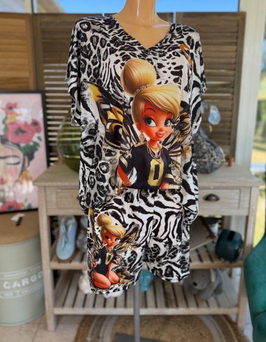 Ensemble short + top La Fée Clochette Modern Fashion Girl du 38 au 50/52 