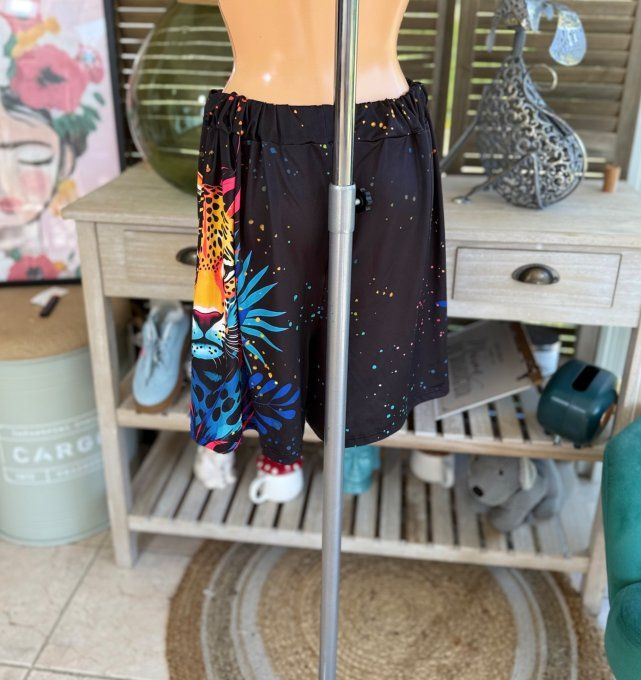 Ensemble short + top noir La Panthère Arc-en-Ciel du 38 au 50/52  