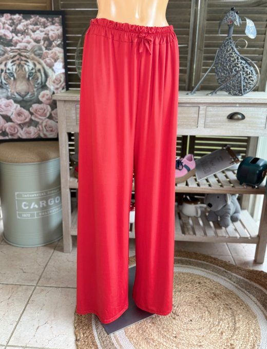Pantalon Palazzo rouge ultra extensible confort +++++ du 40 au 52