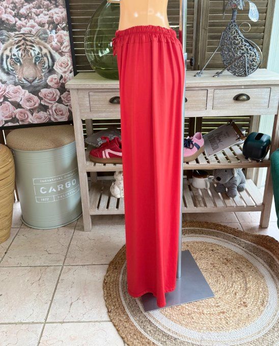 Pantalon Palazzo rouge ultra extensible confort +++++ du 40 au 52