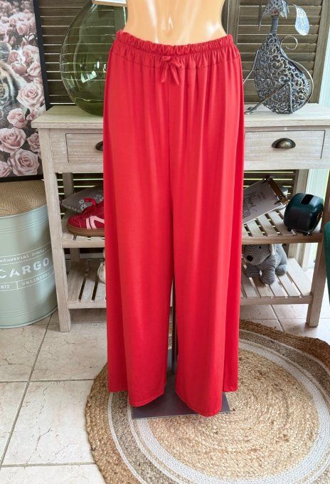 Pantalon Palazzo rouge ultra extensible confort +++++ du 40 au 52