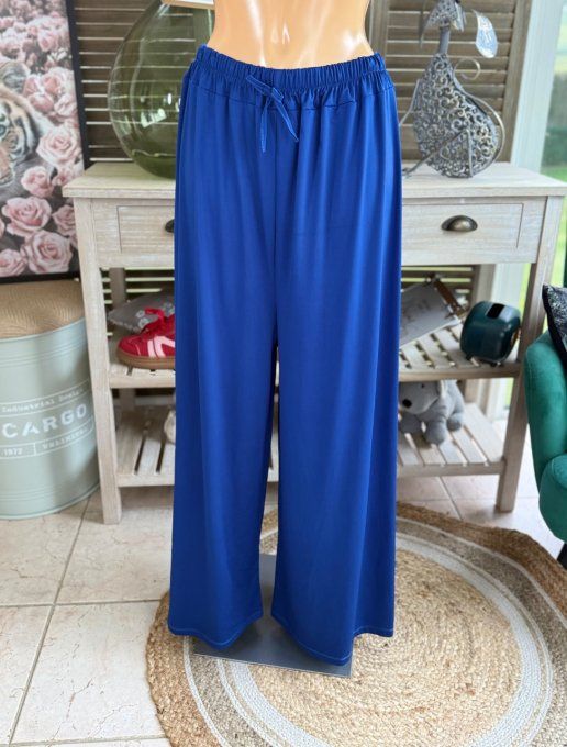 Pantalon Palazzo bleu royal ultra extensible confort +++++ du 40 au 52 