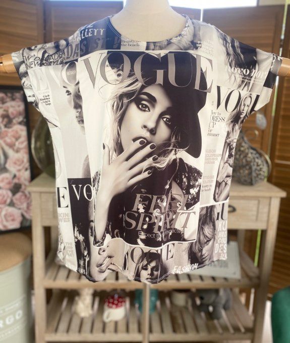 Top ample effet Magazine rétro Vogue du 38 au 50