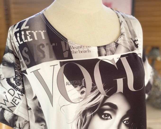 Top ample effet Magazine rétro Vogue du 38 au 50