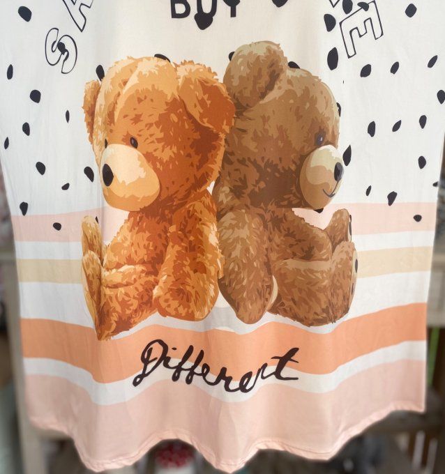 Top ample crème pois noirs Les Oursons du 38 au 50  