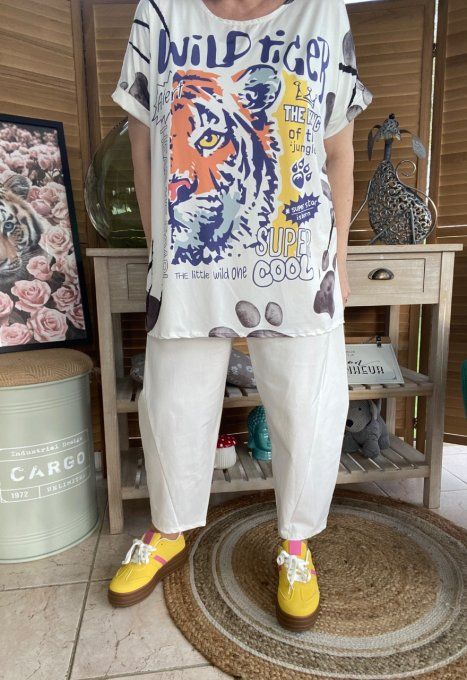 Robe midi plissée bretelles ajustables Léopard Buffle et fleurs du 38 au 44/46 