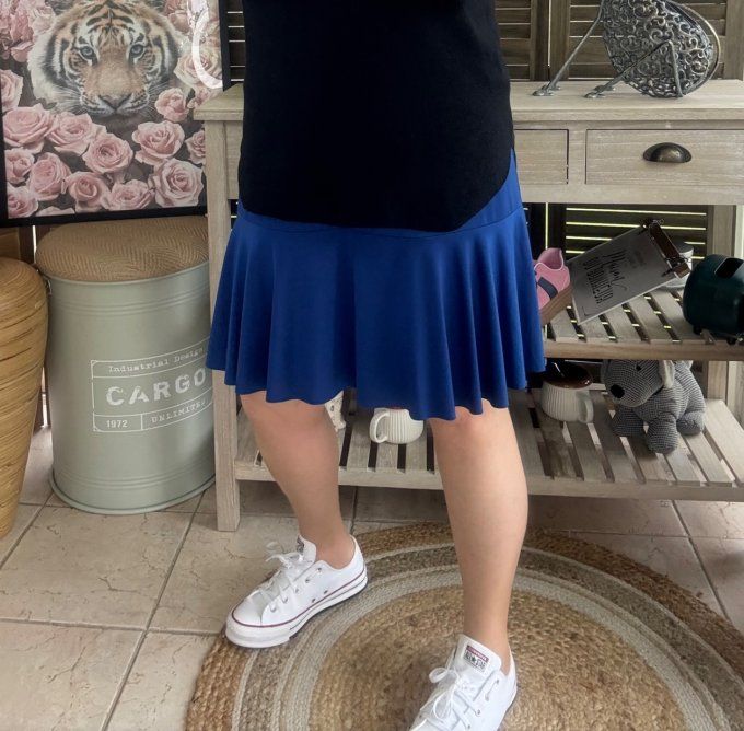 Jupe -short ample bleu royal stretch ++++ du 38 au 54   