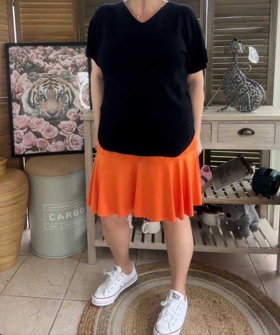 Jupe -short ample orange stretch ++++ du 38 au 54   