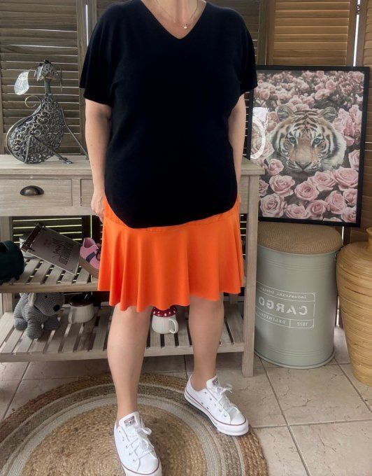 Jupe -short ample orange stretch ++++ du 38 au 54   