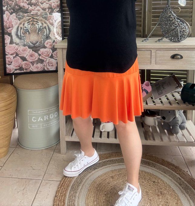Jupe -short ample orange stretch ++++ du 38 au 54   